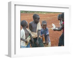 Children Play with Water Near a Zimbabwean Movement for Democratic Change (MDC) Election Rally-null-Framed Photographic Print