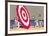 Children Playing and Woman under Umbrella-null-Framed Premium Giclee Print