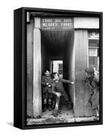 Children Playing at the Entrance to McGee's Court Slum on Camden Street-Tony Linck-Framed Stretched Canvas