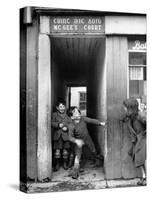 Children Playing at the Entrance to McGee's Court Slum on Camden Street-Tony Linck-Stretched Canvas