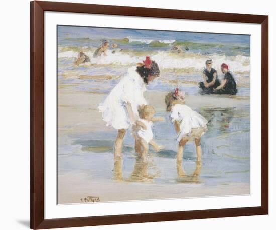 Children Playing At The Seashore-Edward Henry Potthast-Framed Premium Giclee Print