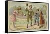 Children Playing Bilboquet-null-Framed Stretched Canvas