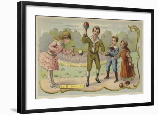 Children Playing Bilboquet-null-Framed Giclee Print