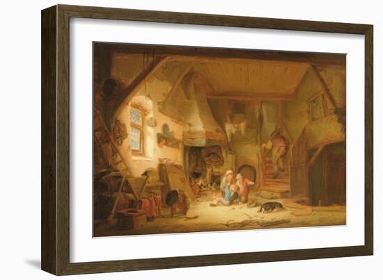 Children Playing by a Cottage Fire, 1641-Isack van Ostade-Framed Giclee Print