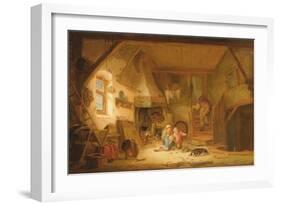 Children Playing by a Cottage Fire, 1641-Isack van Ostade-Framed Giclee Print