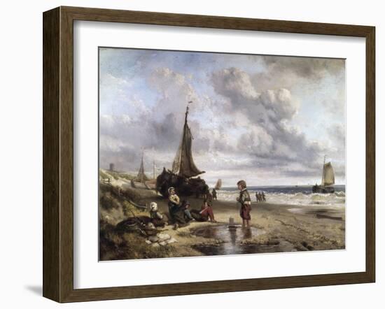 Children Playing by the Ocean-Jan Mari Henri Ten Kate-Framed Giclee Print