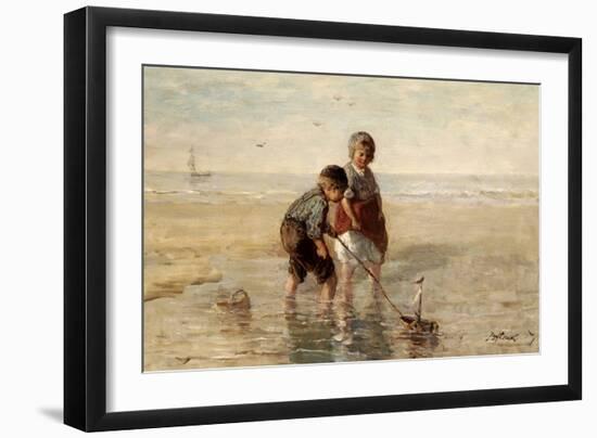 Children Playing by the Seaside-Jozef Israels-Framed Giclee Print