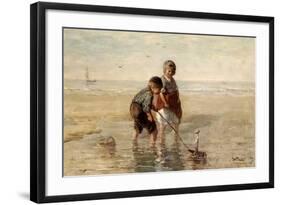 Children Playing by the Seaside-Jozef Israels-Framed Giclee Print