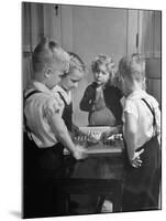 Children Playing Chinese Checkers-John Florea-Mounted Photographic Print