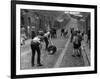 Children Playing Cricket in the Back Streets of Newcastle, 1962-null-Framed Photographic Print