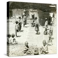 Children Playing Hopscotch, Kashmir, India, C1900s-Underwood & Underwood-Stretched Canvas