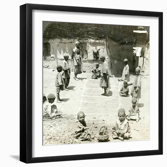 Children Playing Hopscotch, Kashmir, India, C1900s-Underwood & Underwood-Framed Photographic Print