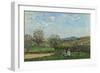 Children Playing in a Field-Alfred Sisley-Framed Giclee Print