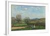 Children Playing in a Field-Alfred Sisley-Framed Giclee Print