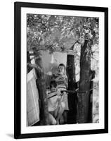 Children Playing in a Treehouse-Arthur Schatz-Framed Photographic Print