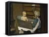 Children playing in a washtub-Christian Krohg-Framed Stretched Canvas