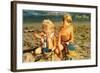 Children Playing in Sand, Cape May, New Jersey-null-Framed Art Print