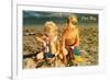 Children Playing in Sand, Cape May, New Jersey-null-Framed Premium Giclee Print