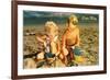 Children Playing in Sand, Cape May, New Jersey-null-Framed Premium Giclee Print