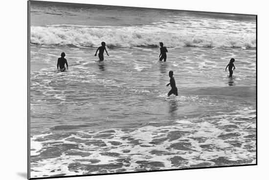 Children Playing in Sea, Somnath-null-Mounted Photographic Print