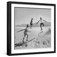 Children Playing in the Desert Sand-Nat Farbman-Framed Photographic Print