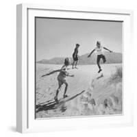 Children Playing in the Desert Sand-Nat Farbman-Framed Photographic Print