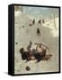 Children Playing in the Snow-Carl Kronberger-Framed Stretched Canvas