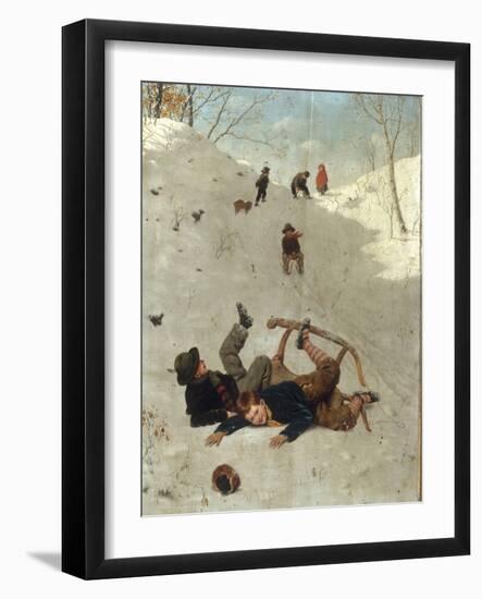 Children Playing in the Snow-Carl Kronberger-Framed Giclee Print