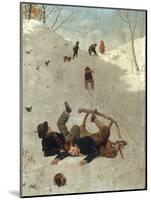 Children Playing in the Snow-Carl Kronberger-Mounted Giclee Print