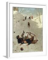 Children Playing in the Snow-Carl Kronberger-Framed Giclee Print