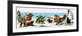 Children Playing in the Snow-Nadir Quinto-Framed Giclee Print