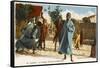 Children Playing in the Street in Dakar, Senegal-null-Framed Stretched Canvas