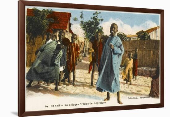 Children Playing in the Street in Dakar, Senegal-null-Framed Photographic Print