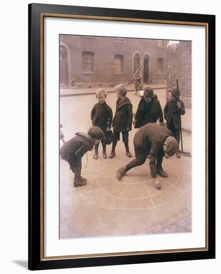 Children Playing in the Streets of London-null-Framed Photographic Print