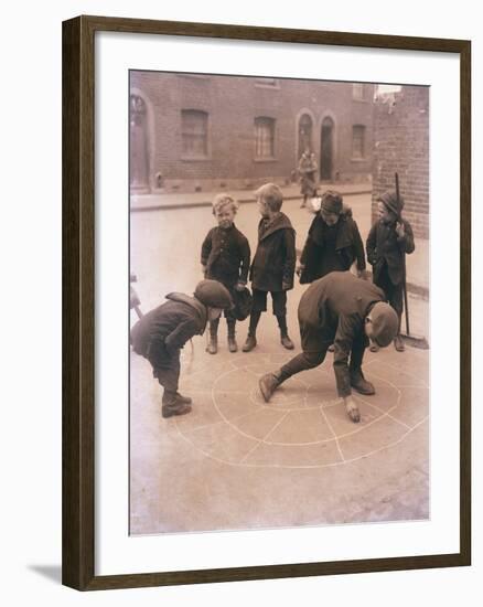 Children Playing in the Streets of London-null-Framed Photographic Print