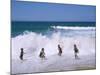 Children Playing in the Surf, Near Gosford, New South Wales, Australia-Ken Wilson-Mounted Photographic Print
