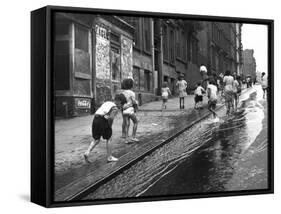 Children Playing on 103rd Street in Puerto Rican Community in Harlem-Ralph Morse-Framed Stretched Canvas