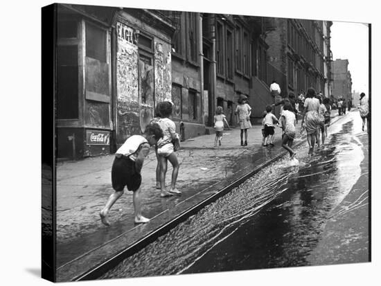 Children Playing on 103rd Street in Puerto Rican Community in Harlem-Ralph Morse-Stretched Canvas