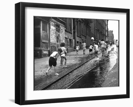 Children Playing on 103rd Street in Puerto Rican Community in Harlem-Ralph Morse-Framed Photographic Print