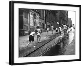 Children Playing on 103rd Street in Puerto Rican Community in Harlem-Ralph Morse-Framed Photographic Print