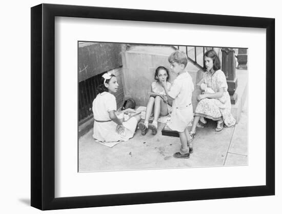 Children playing on 61st Street, between 1st and 3rd Avenues, New York City, 1938-Walker Evans-Framed Photographic Print