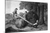 Children Playing on See-Saw-null-Mounted Giclee Print