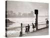Children Playing on the Banks of the River Thames, Chiswick, London-null-Stretched Canvas