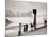 Children Playing on the Banks of the River Thames, Chiswick, London-null-Mounted Photographic Print