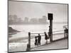 Children Playing on the Banks of the River Thames, Chiswick, London-null-Mounted Photographic Print