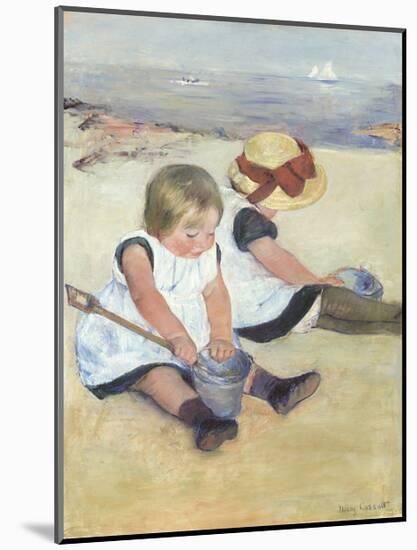 Children Playing on the Beach, 1884-Mary Stevenson Cassatt-Mounted Premium Giclee Print