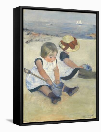 Children Playing on the Beach, 1884-Mary Cassatt-Framed Stretched Canvas