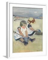 Children Playing on the Beach, 1884-Mary Cassatt-Framed Giclee Print