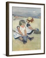 Children Playing on the Beach, 1884-Mary Cassatt-Framed Giclee Print