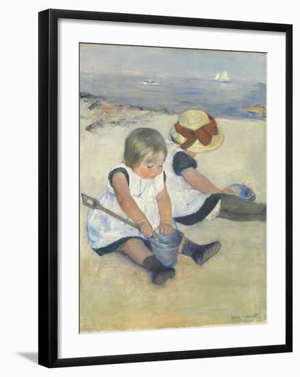 Children Playing on the Beach, 1884-Mary Cassatt-Framed Giclee Print